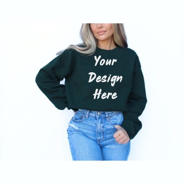 Gildan 18000 Heavy Blend Crewneck — Custom Printed — Forest Green