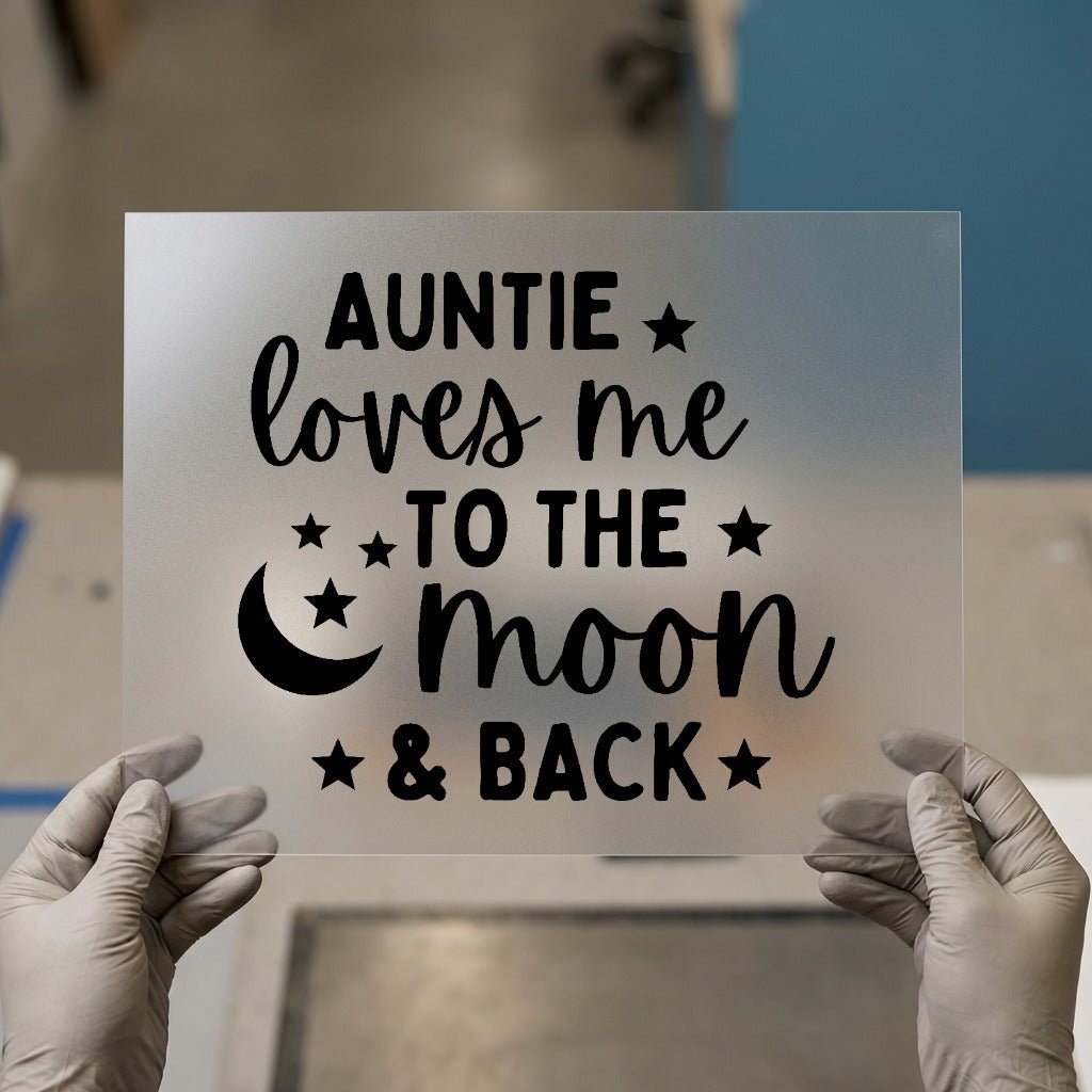 Auntie Loves Me To The Moon — DTF transfer, dark ink Auntie Loves Me to the Moon & Back