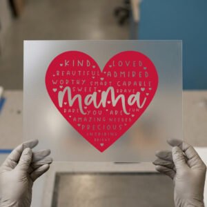 Mama Heart Word Cloud — DTF transfer, dark ink Mama — Heart of Words