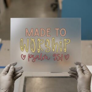 Made to Worship — Psalm 95:1 — DTF transfer, dark ink Made to Worship — Psalm 95:1