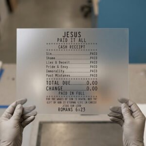 Jesus Paid It All — Cash Receipt — DTF transfer, dark ink Jesus Paid It All — Cash Receipt