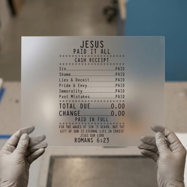 Jesus Paid It All — Cash Receipt