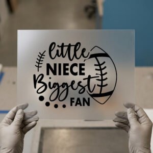 Little Niece Biggest Fan Football — DTF transfer, dark ink Little Niece, Biggest Fan — Football