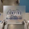 Camping Mode All Day Every Day — DTF transfer, dark ink Camping Mode — All Day, Every Day