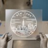 New York Excelsior Skyline — DTF transfer, light ink New York — Excelsior Skyline Badge