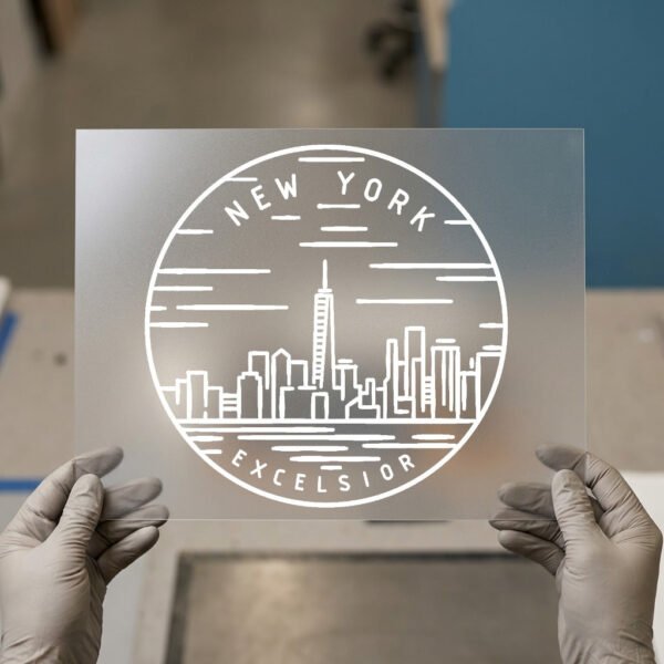 New York Excelsior Skyline — DTF transfer, light ink New York — Excelsior Skyline Badge