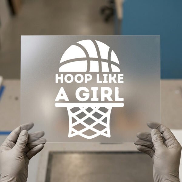 Hoop Like A Girl — DTF transfer, light ink Hoop Like a Girl