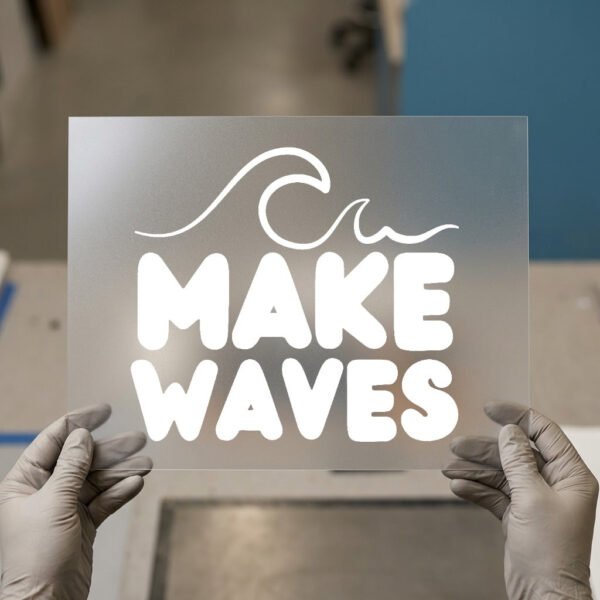 Make Waves — DTF transfer, light ink on film