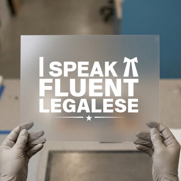 I SPEAK FLUENT LEGALESE — DTF transfer, light ink I Speak Fluent Legalese